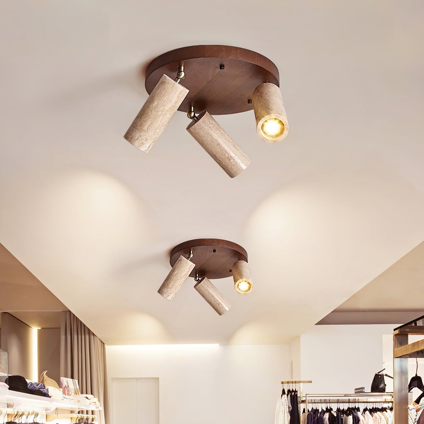 Zevenion Multi-arm Travertine Ceiling Light