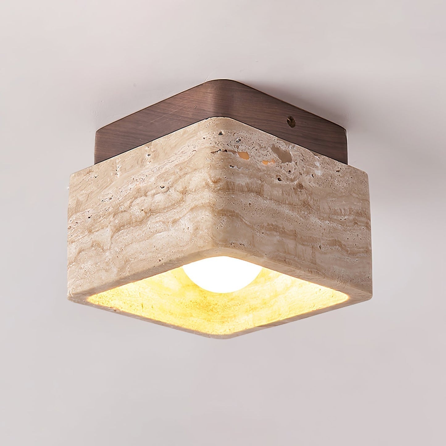 Alaearis Textured Travertine Ceiling Light
