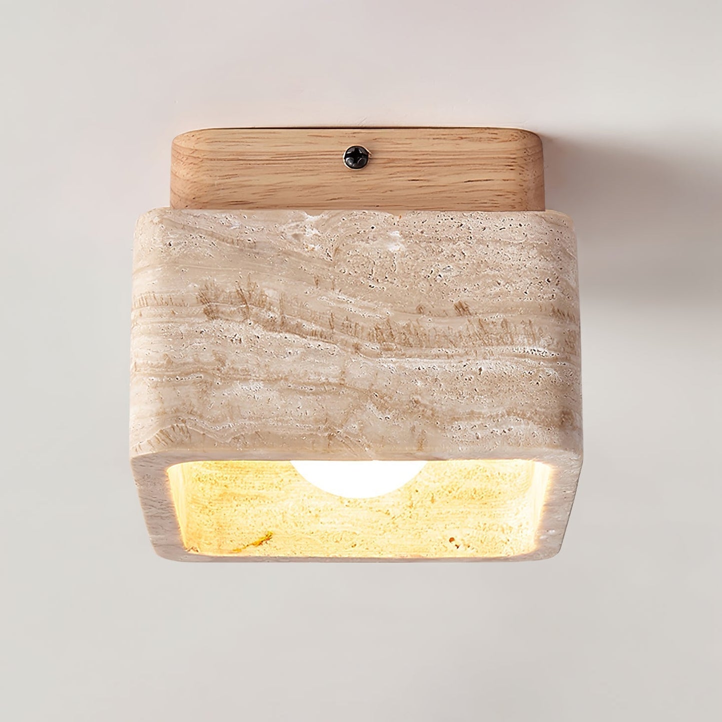 Alaearis Textured Travertine Ceiling Light
