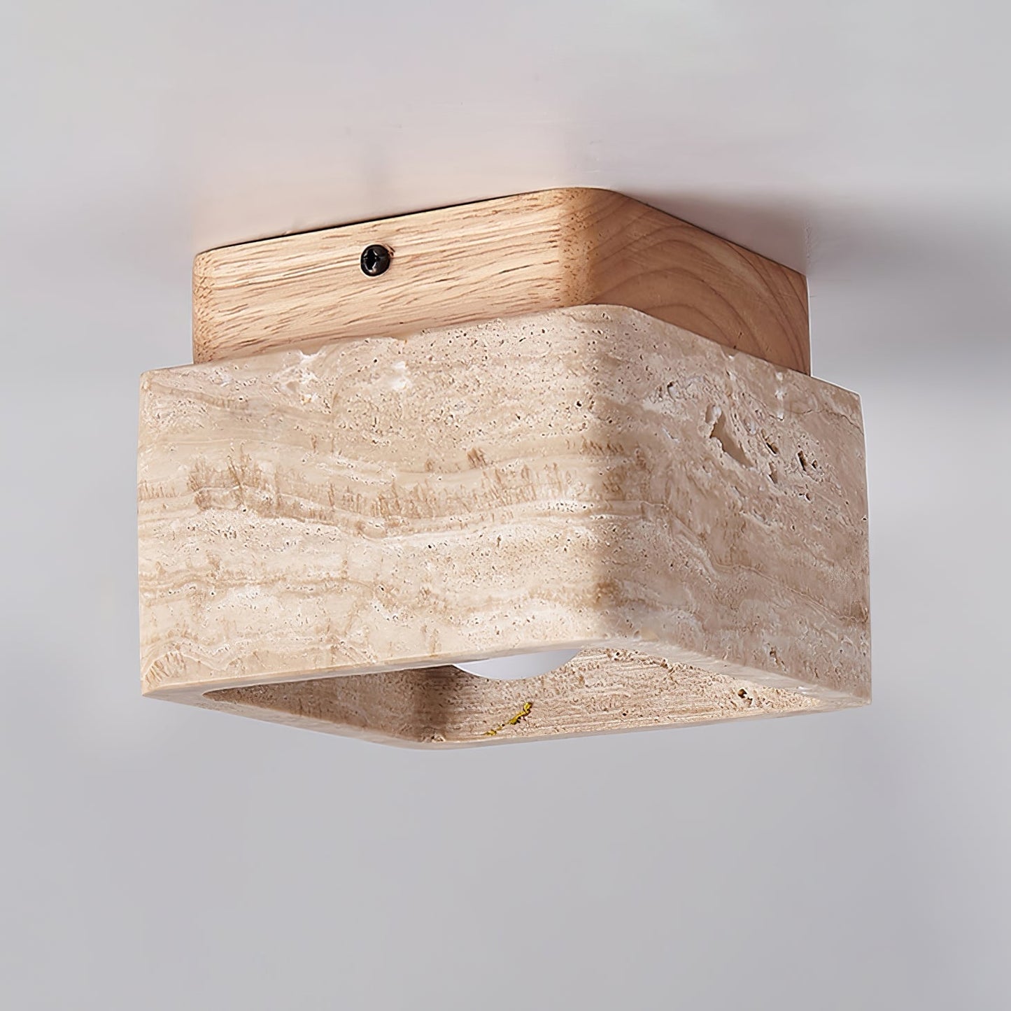 Alaearis Textured Travertine Ceiling Light