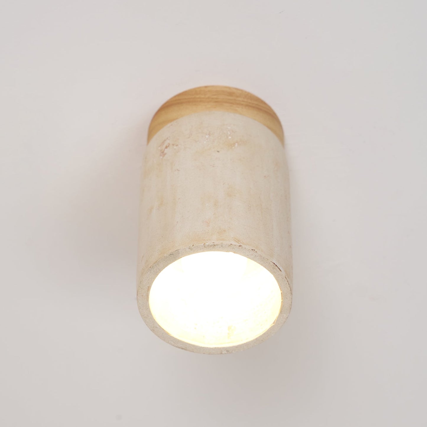 Aurnorira Cylinder Cap Travertine Ceiling Light