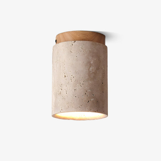 Aurnorira Cylinder Cap Travertine Ceiling Light