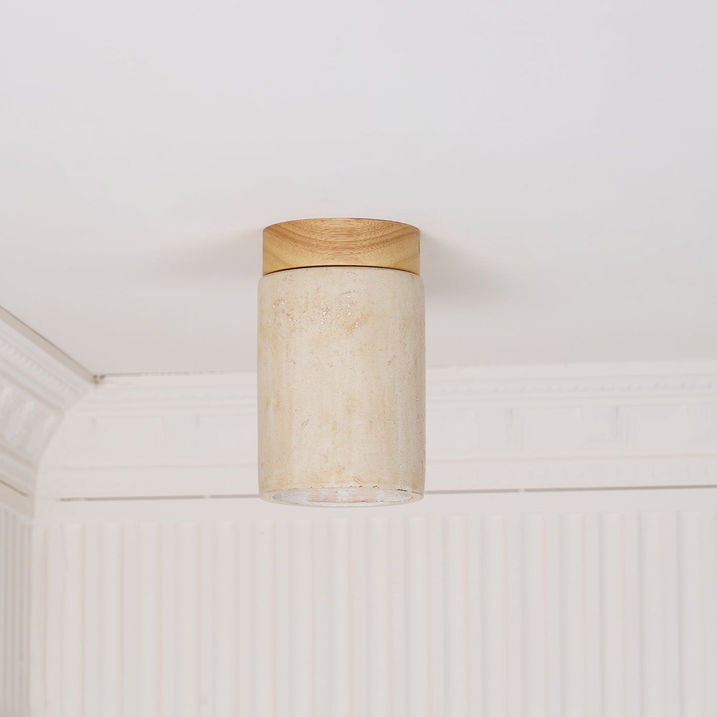 Aurnorira Cylinder Cap Travertine Ceiling Light