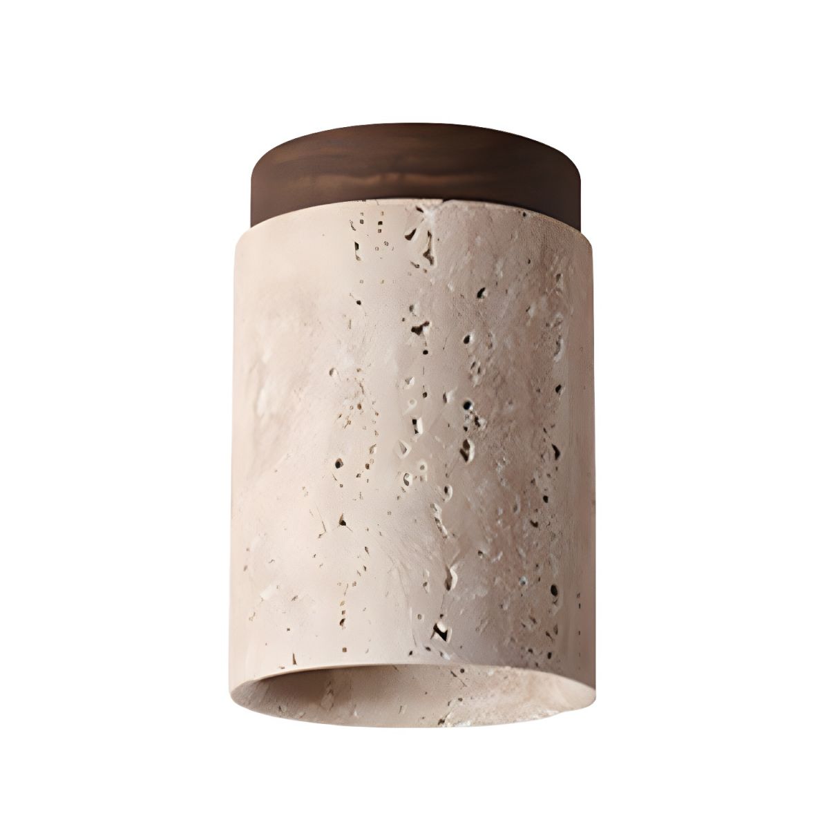 Aurnorira Cylinder Cap Travertine Ceiling Light