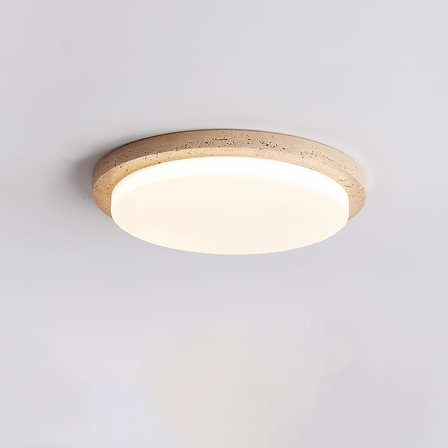 Etala Smooth-rim Travertine Ceiling Light