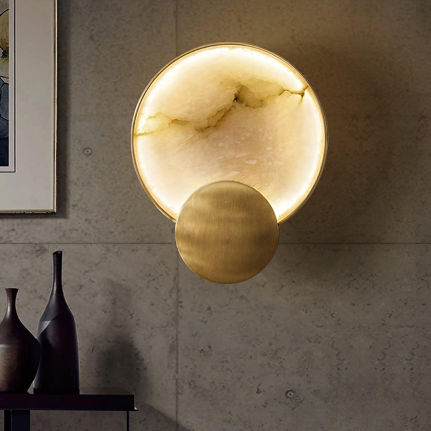 Myvelarae Circular Alabaster Wall Light