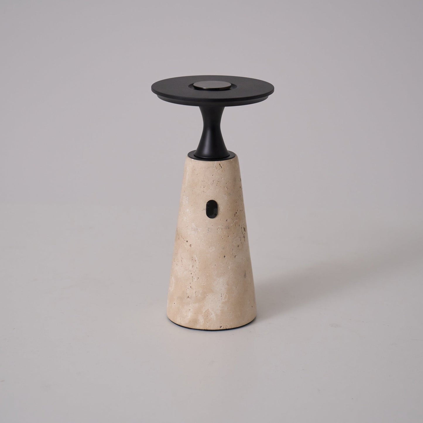 Vespera Sculptural Travertine Table Lamp