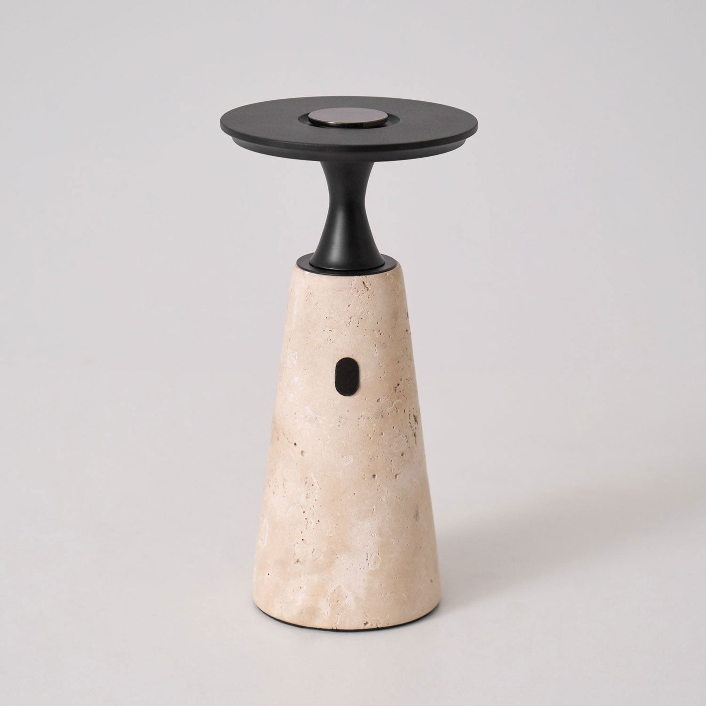 Vespera Sculptural Travertine Table Lamp