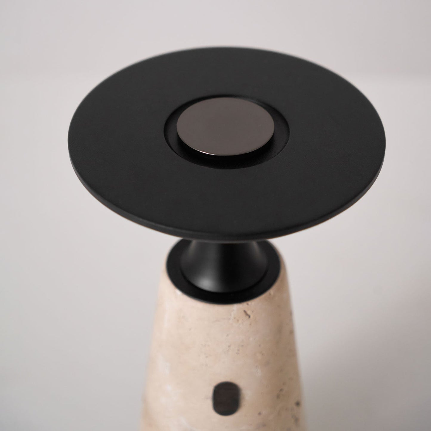 Vespera Sculptural Travertine Table Lamp