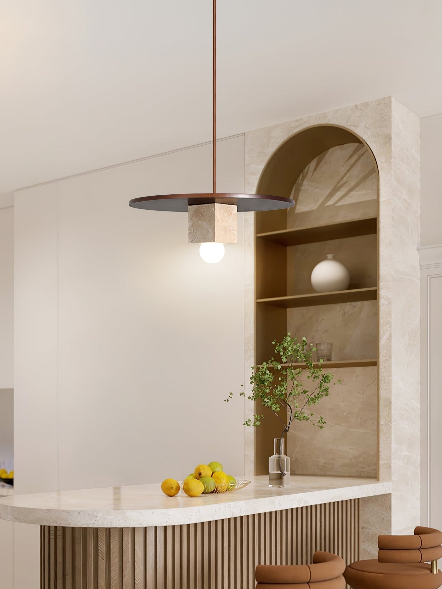 Ucariel Geometric Travertine Pendant Light