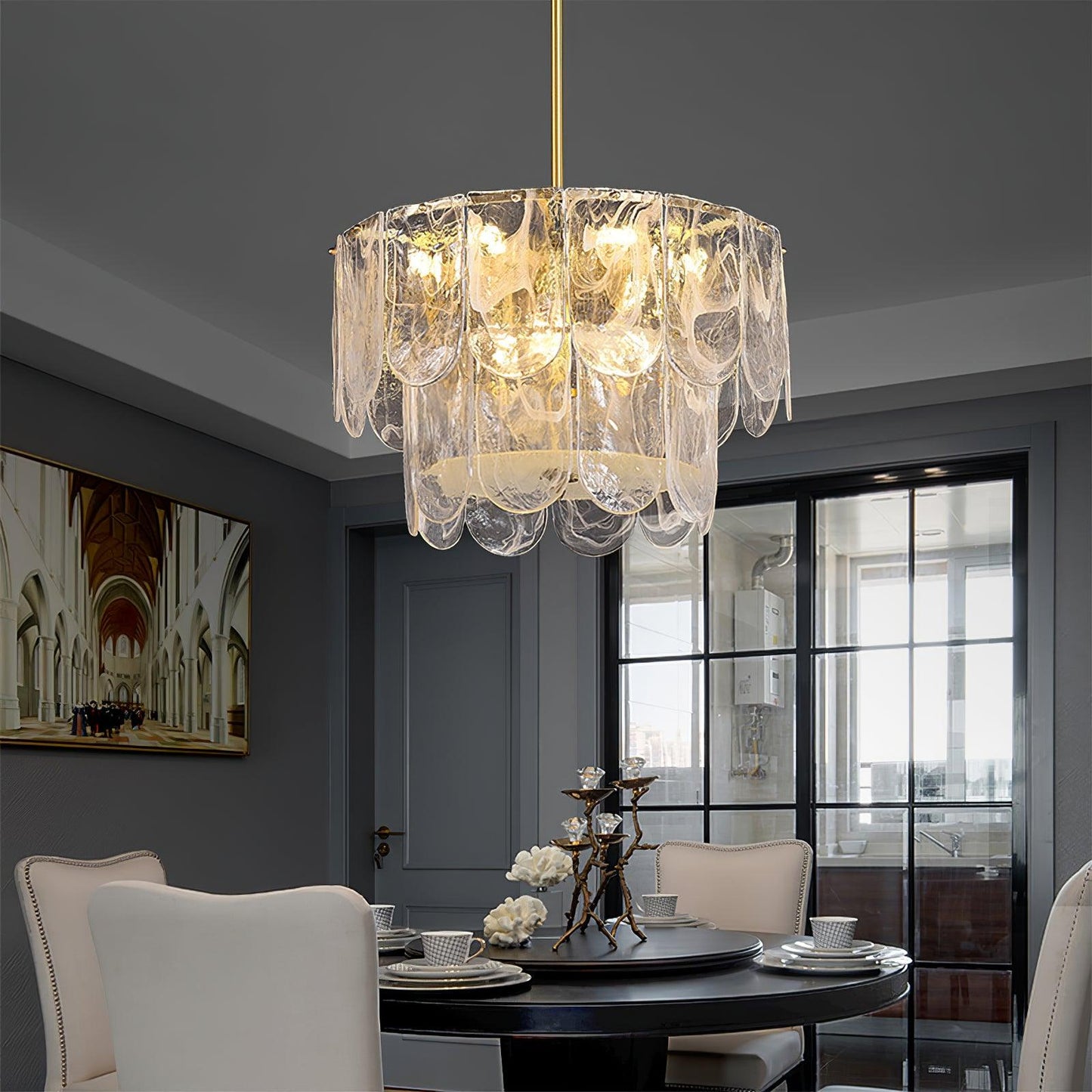 Lustra Chandelier Traditional Classic Glass
