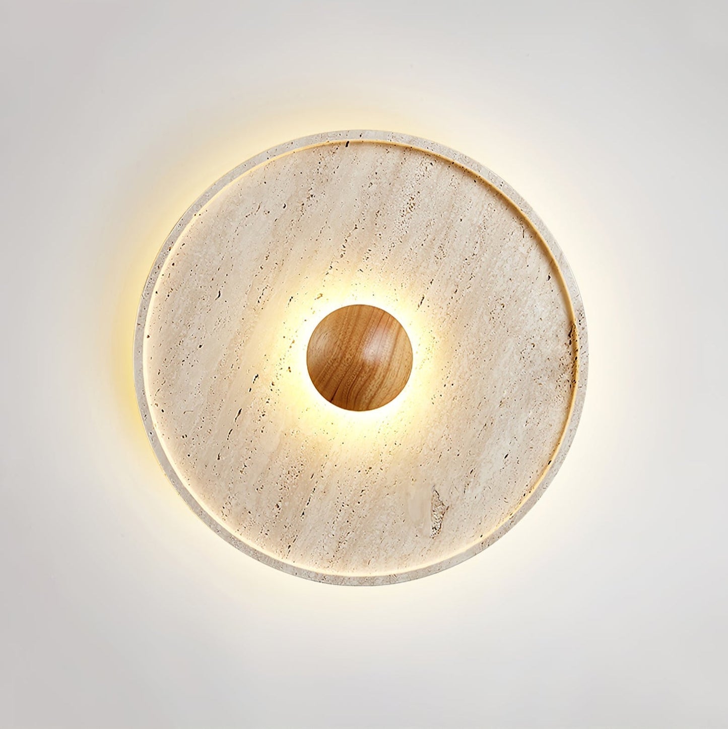 Lumiround Disc Inset Travertine Ceiling Light