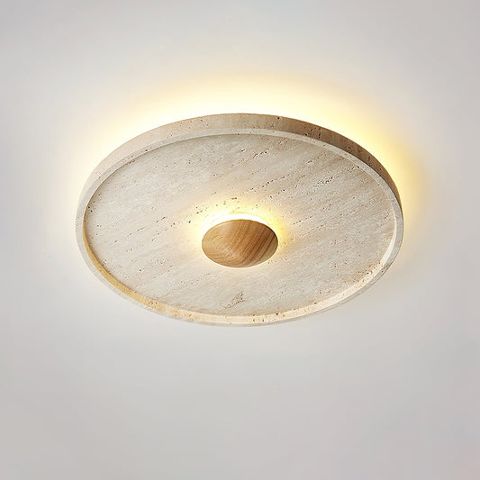 Lumiround Disc Inset Travertine Ceiling Light