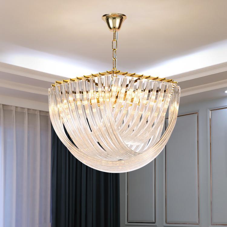 Aurora Chandelier Clear Curved Tiered