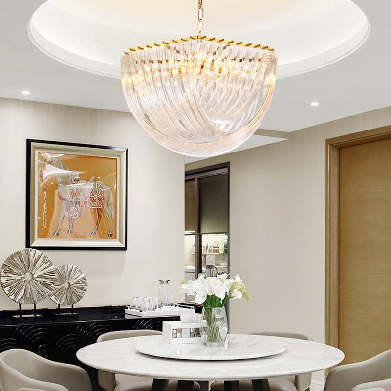 Aurora Chandelier Clear Curved Tiered