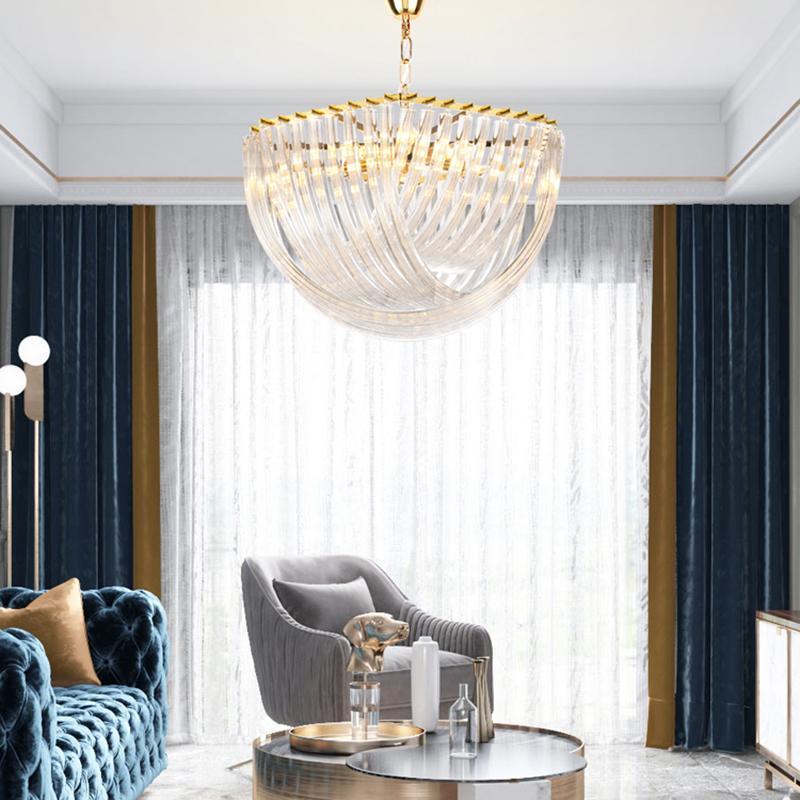 Aurora Chandelier Clear Curved Tiered