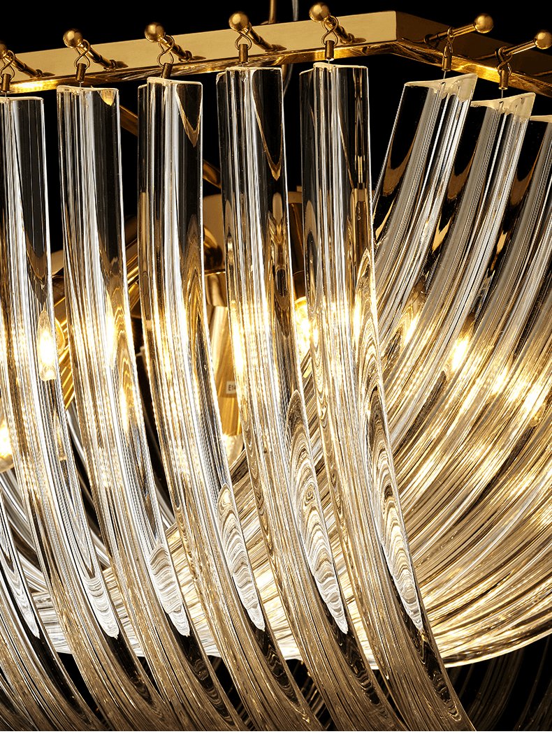 Aurora Chandelier Clear Curved Tiered