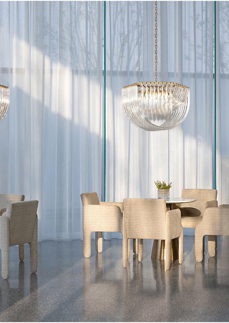 Aurora Chandelier Clear Curved Tiered