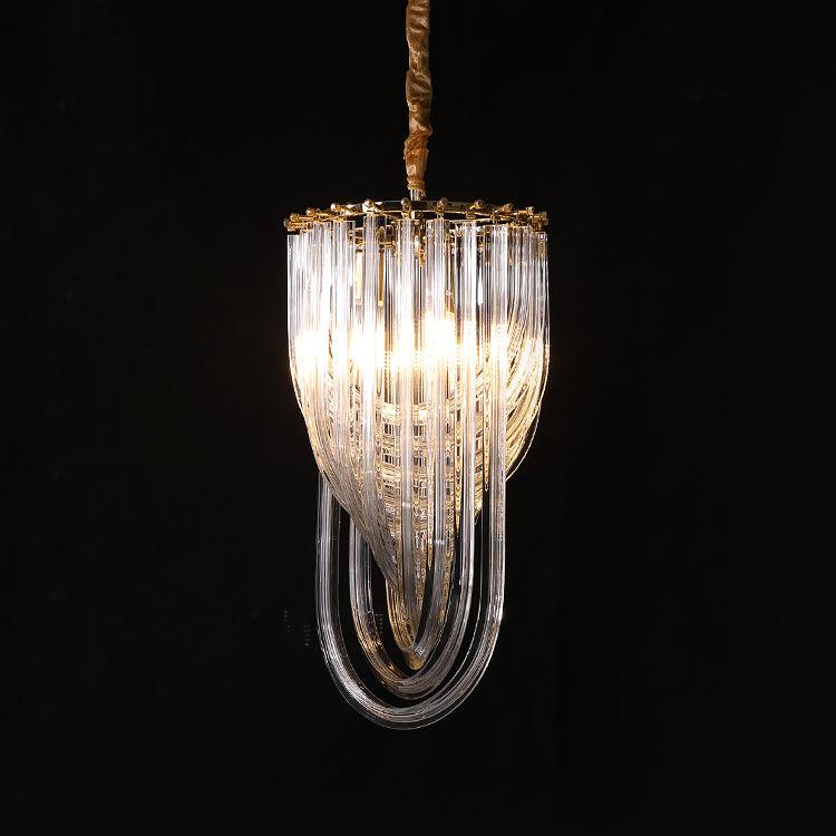 Aurora Chandelier Clear Curved Tiered