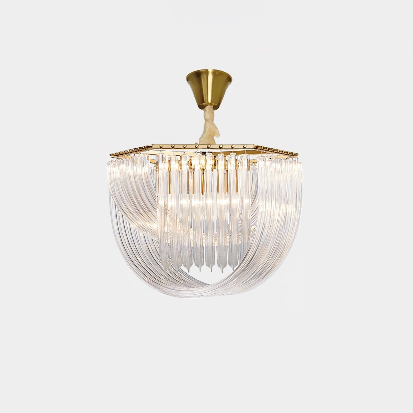Aurora Chandelier Clear Curved Tiered