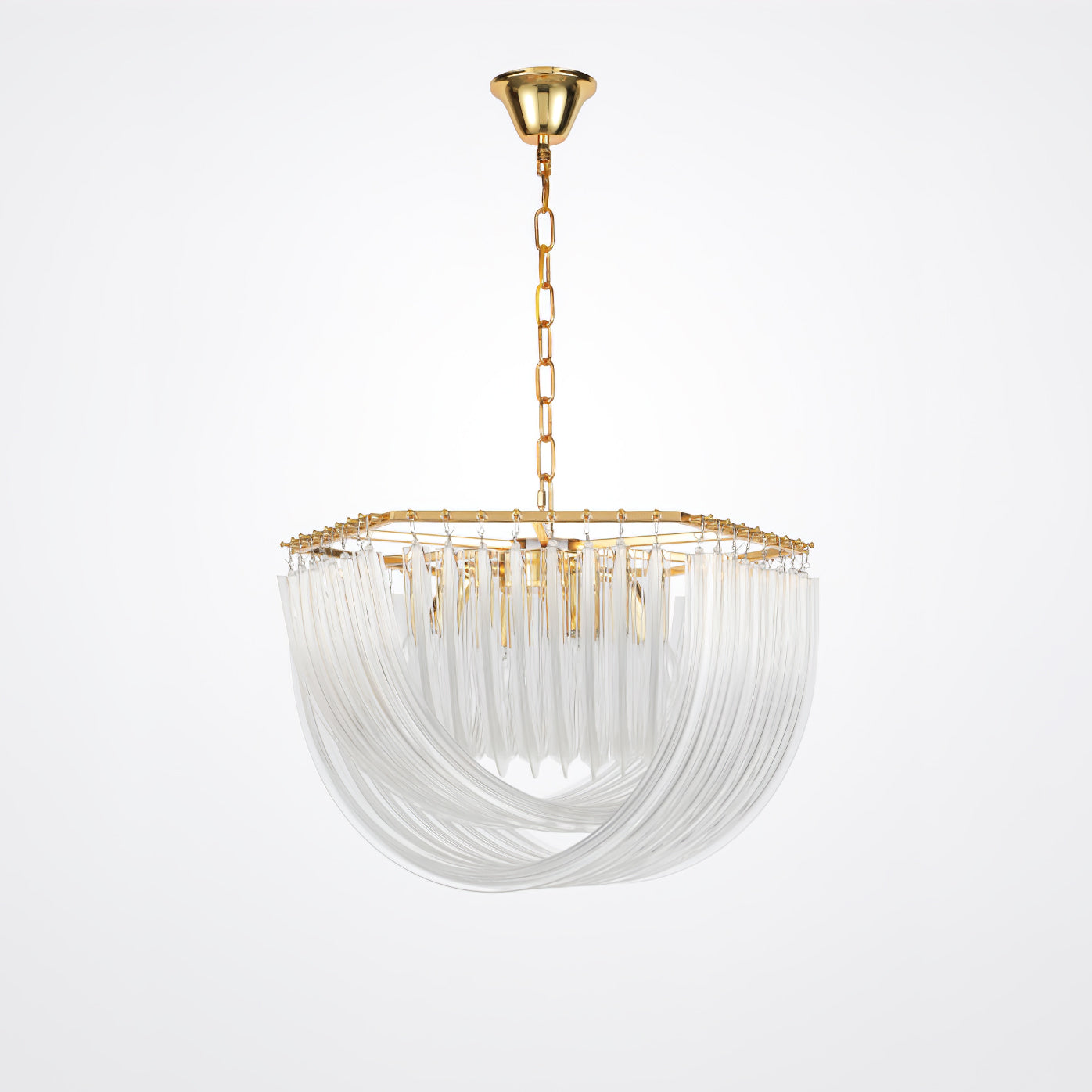 Aurora Chandelier Clear Curved Tiered