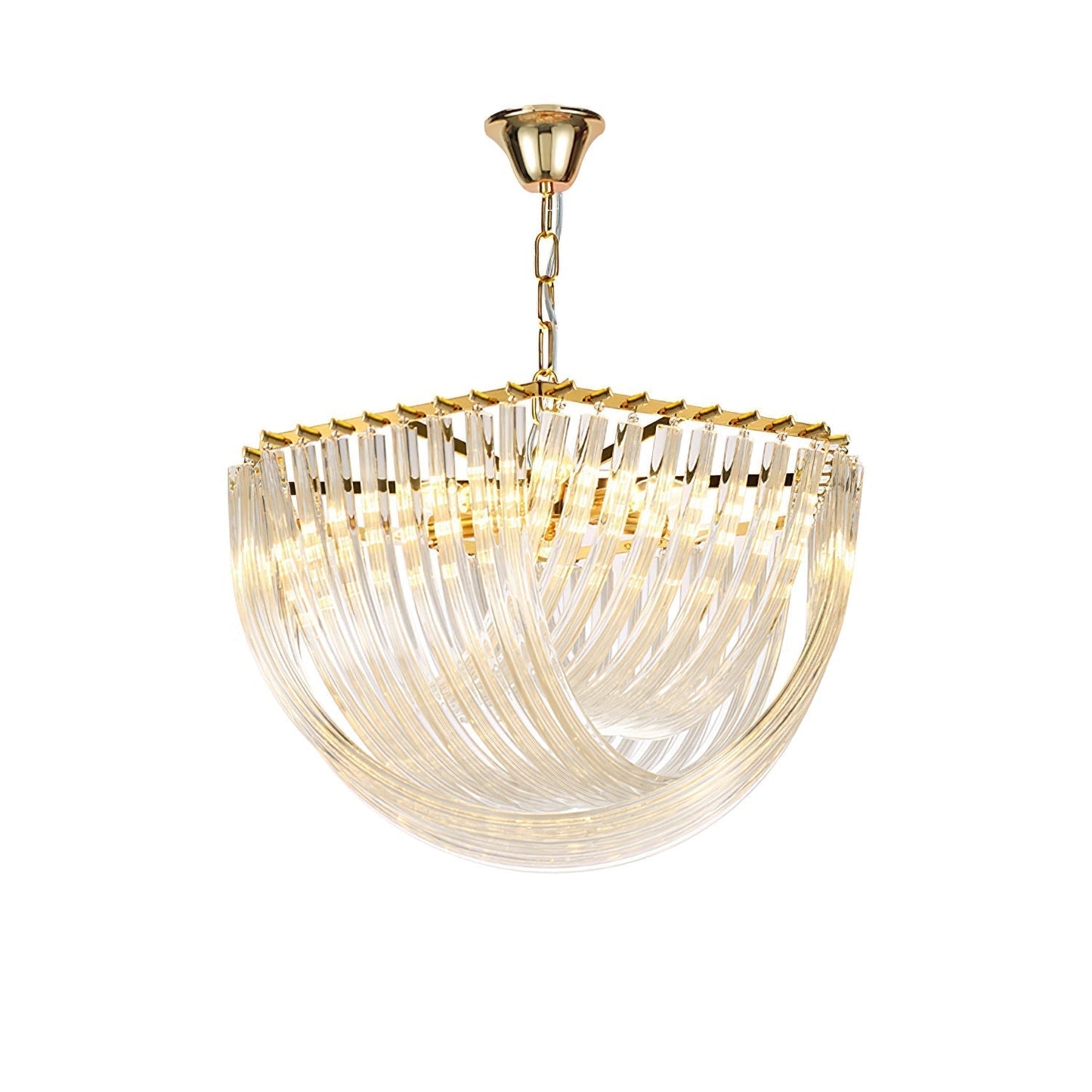 Aurora Chandelier Clear Curved Tiered