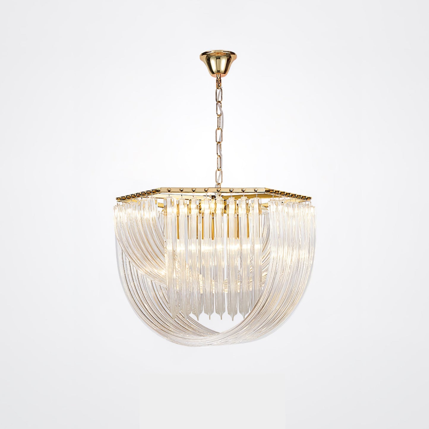 Aurora Chandelier Clear Curved Tiered