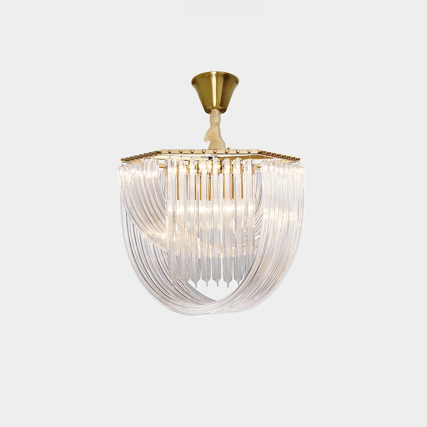 Aurora Chandelier Clear Curved Tiered