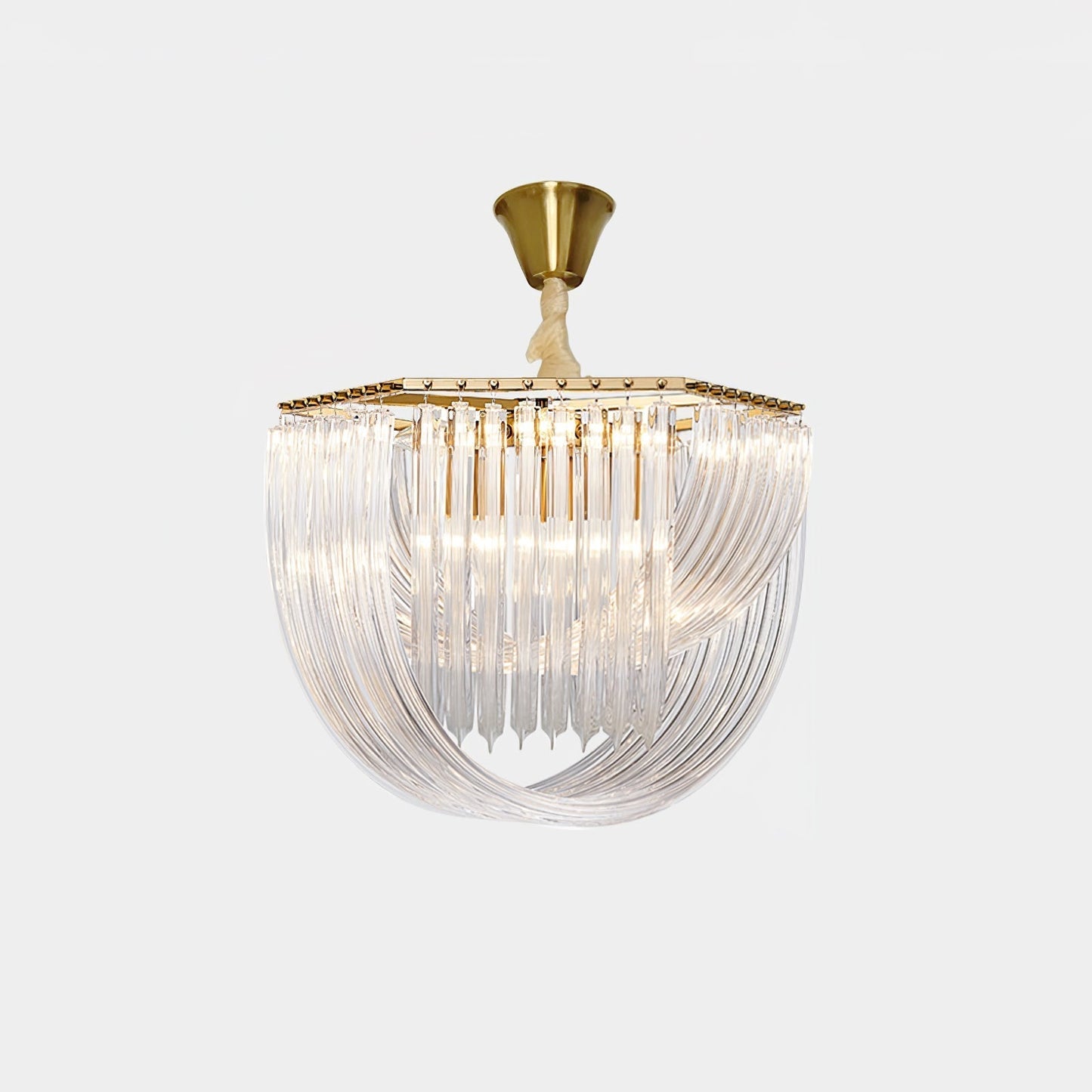 Aurora Chandelier Clear Curved Tiered