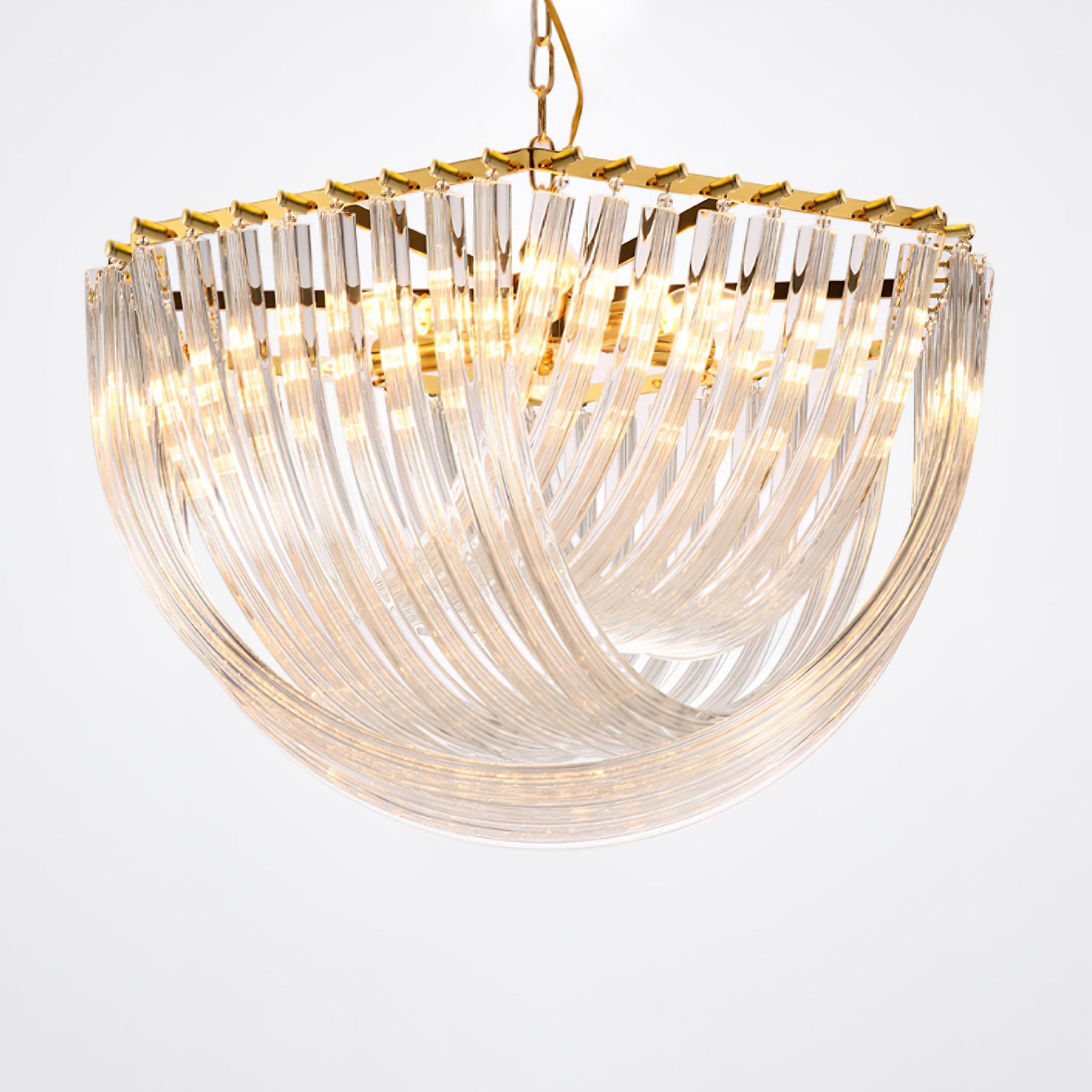 Aurora Chandelier Clear Curved Tiered