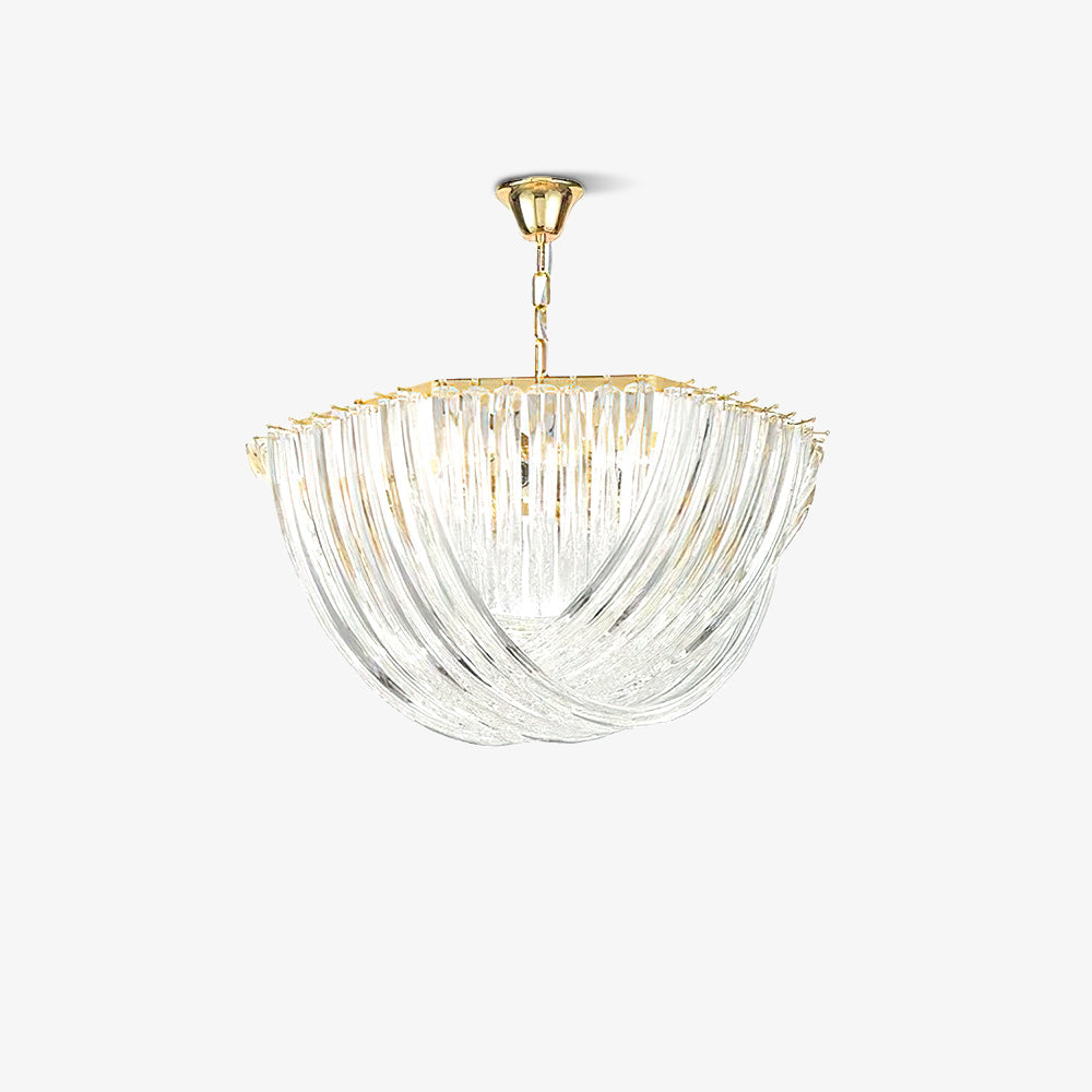 Aurora Chandelier Clear Curved Tiered