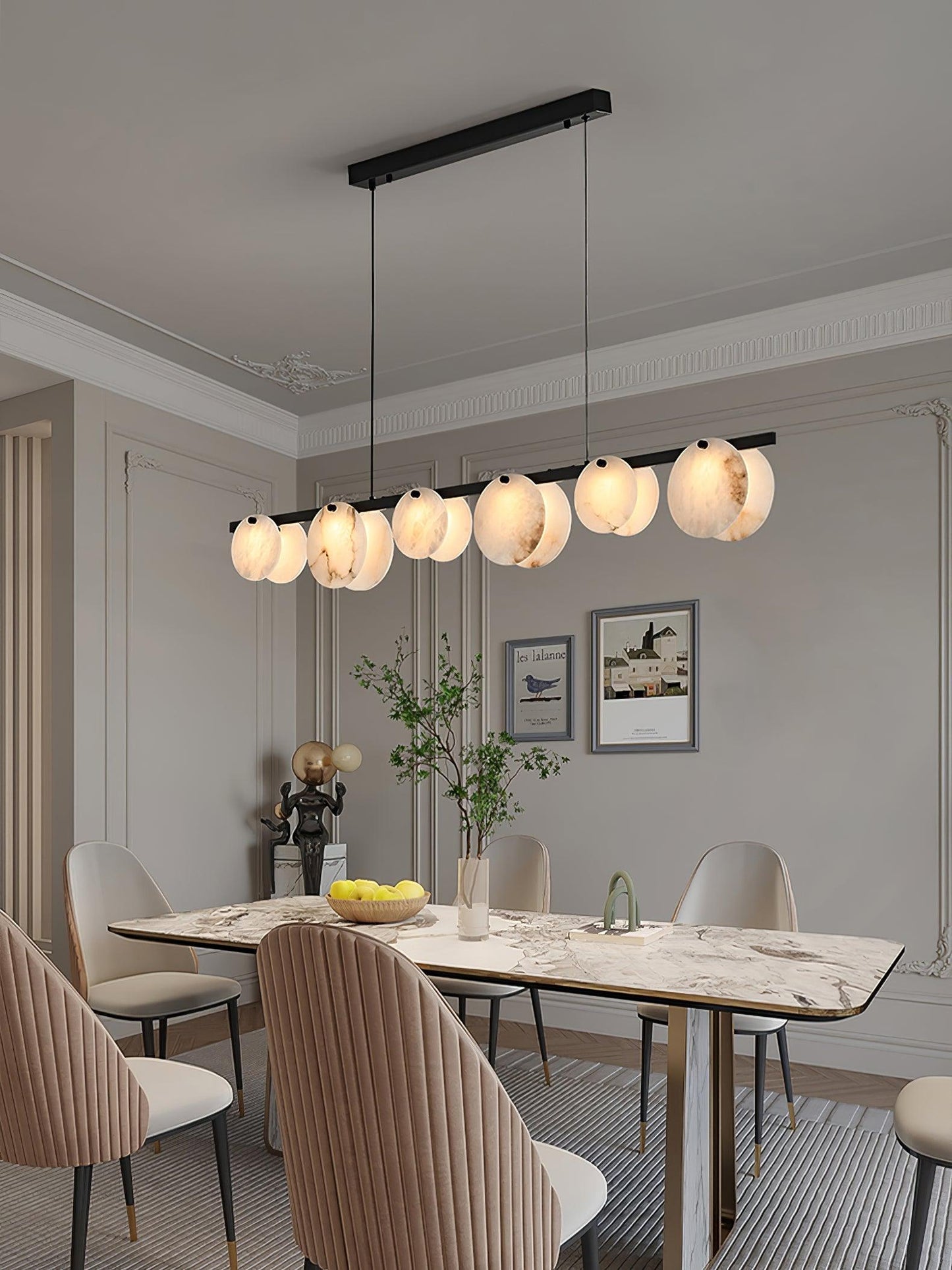 Olirel Linear Alabaster Pendant Light