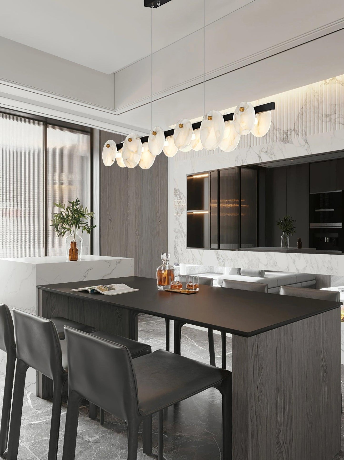 Olirel Linear Alabaster Pendant Light