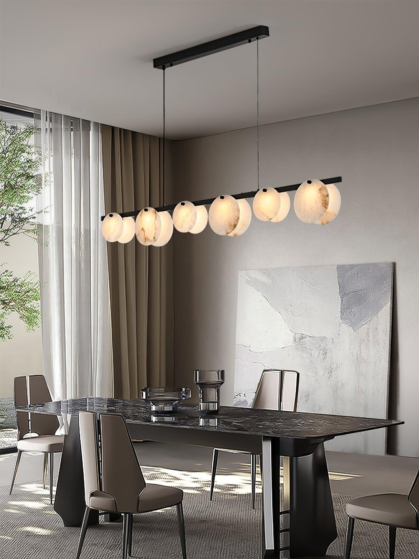 Olirel Linear Alabaster Pendant Light