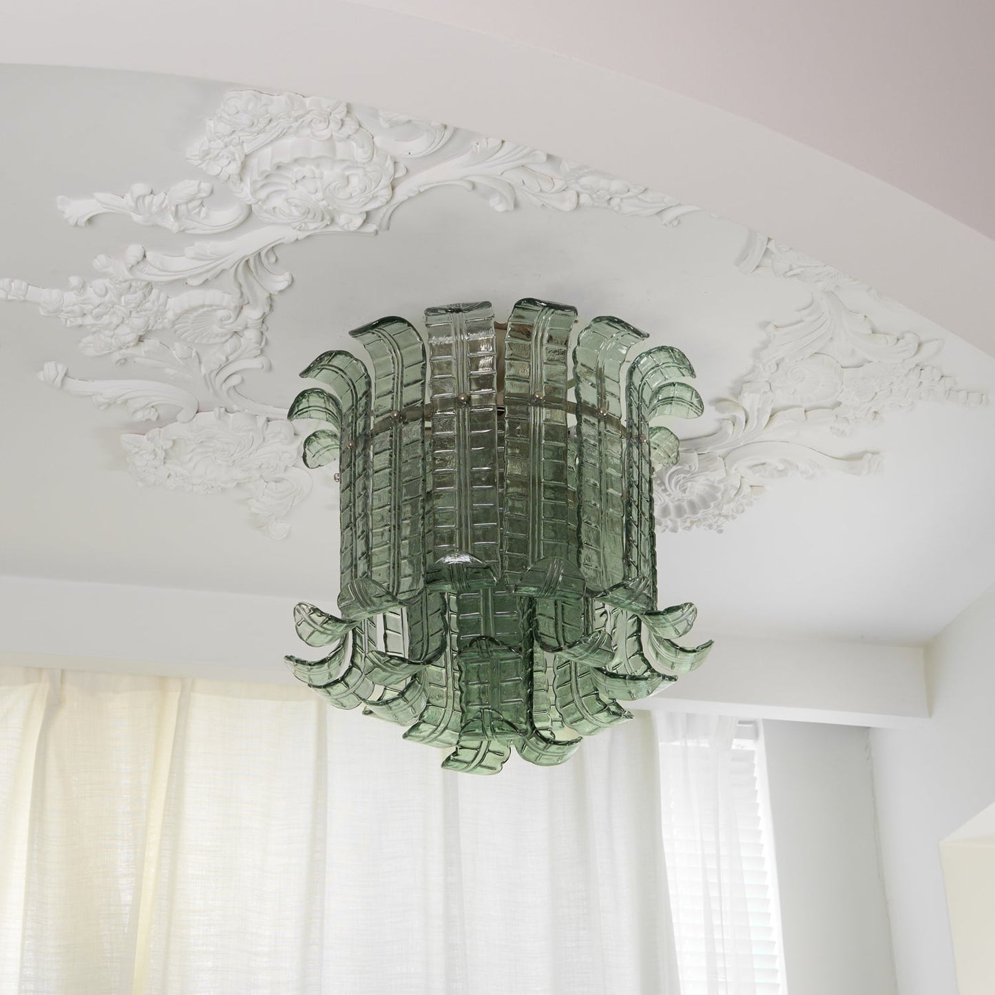 Aurora Ceiling Lamp Murano Glass Petal Vintage