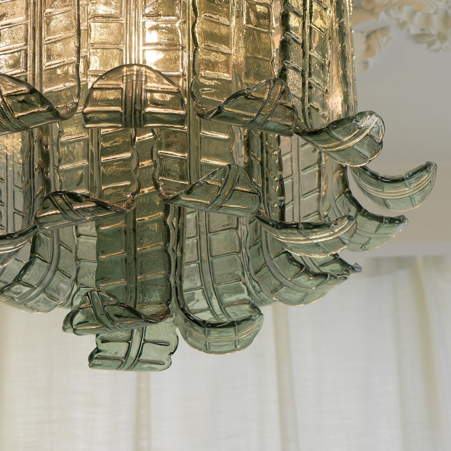 Aurora Ceiling Lamp Murano Glass Petal Vintage