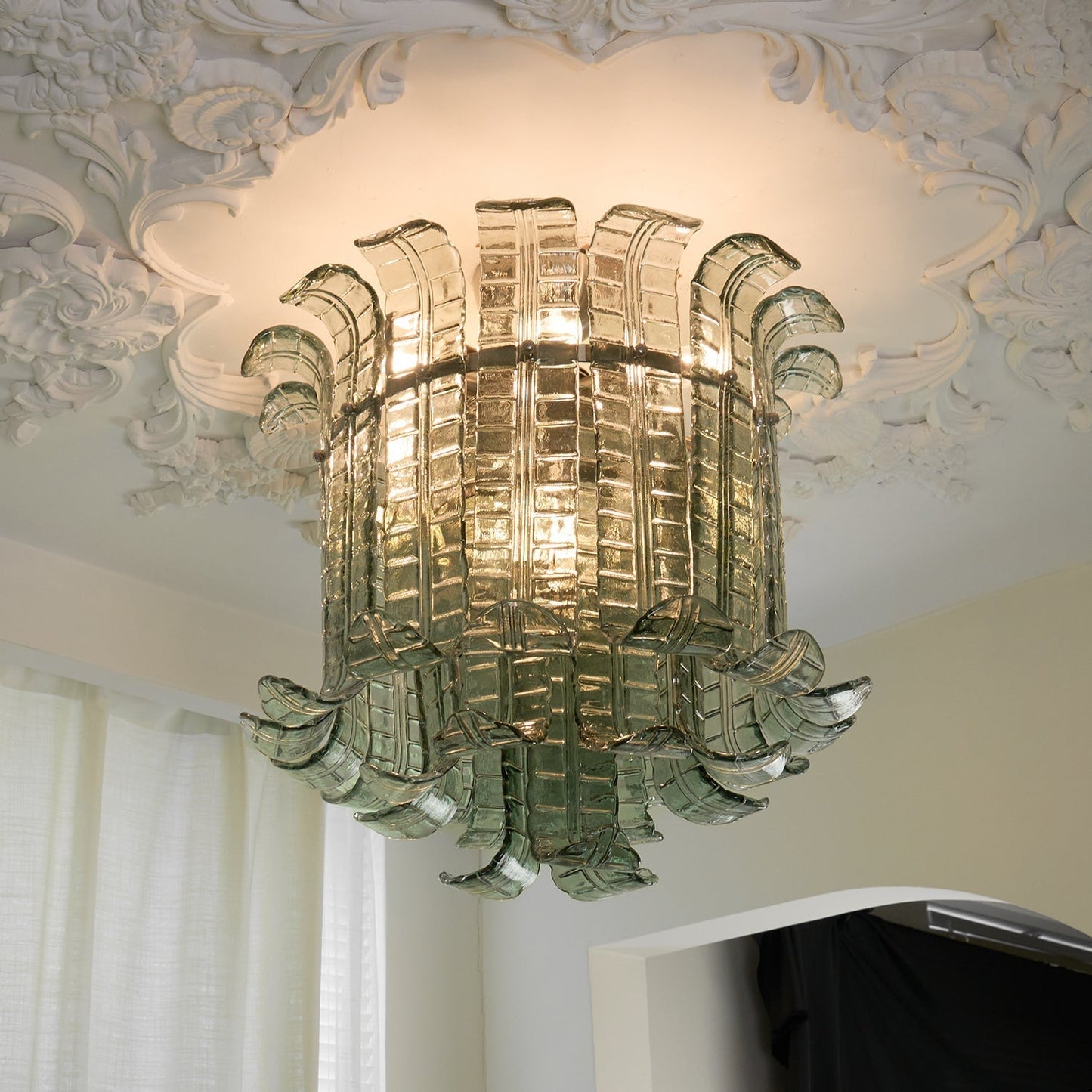 Aurora Ceiling Lamp Murano Glass Petal Vintage
