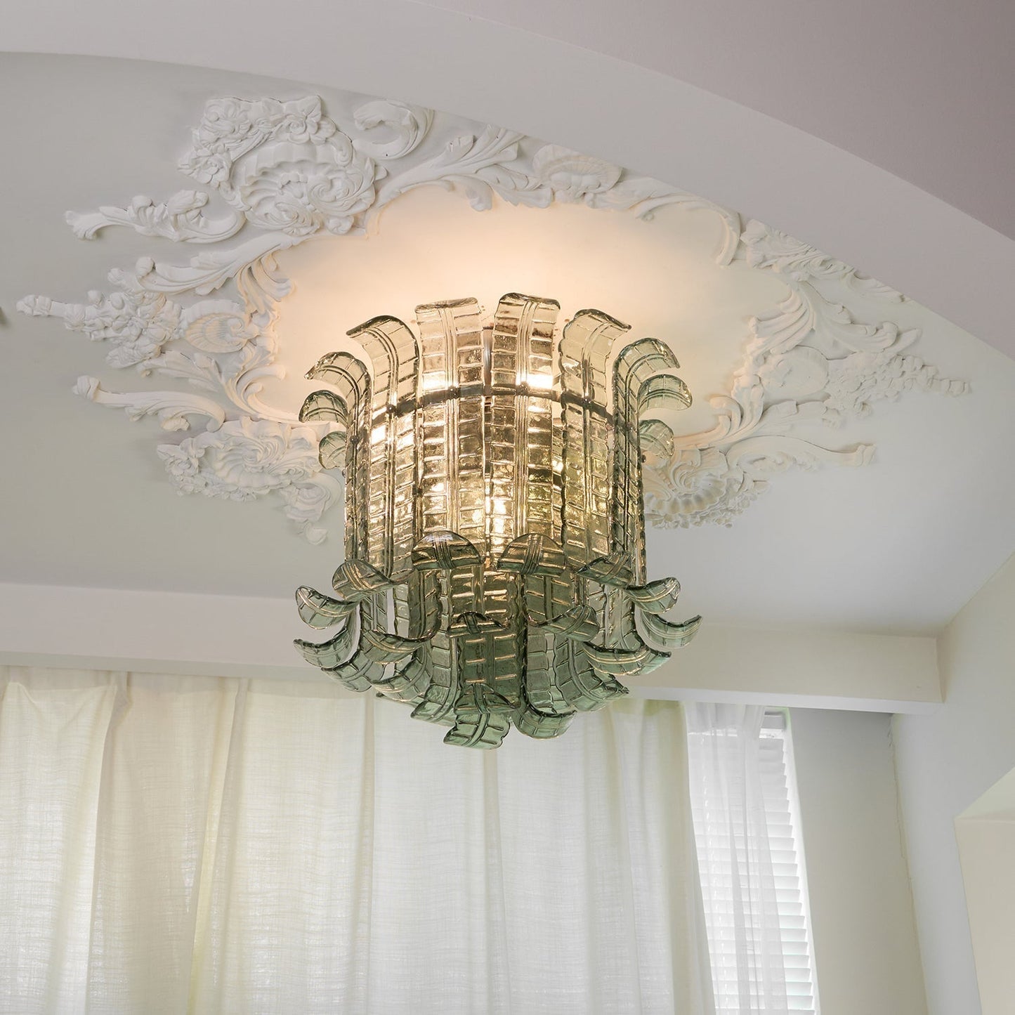Aurora Ceiling Lamp Murano Glass Petal Vintage