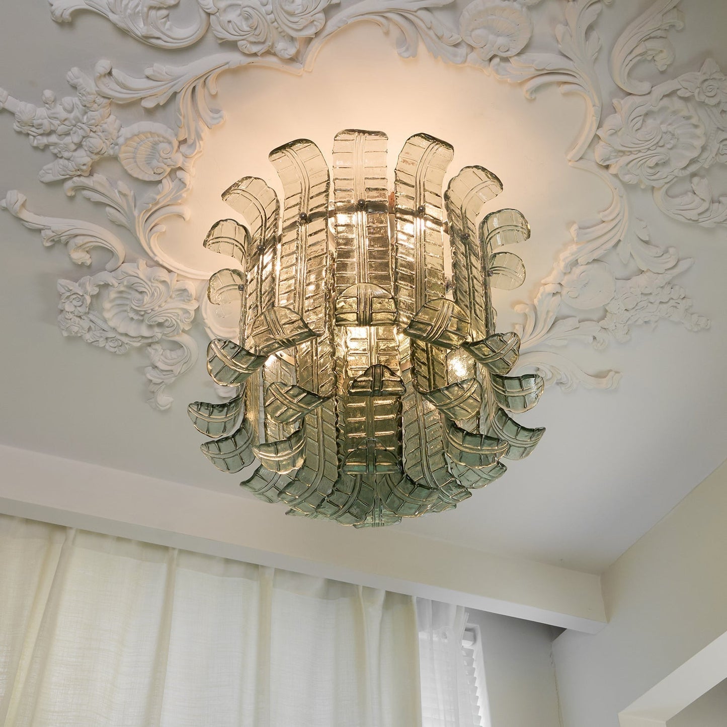 Aurora Ceiling Lamp Murano Glass Petal Vintage