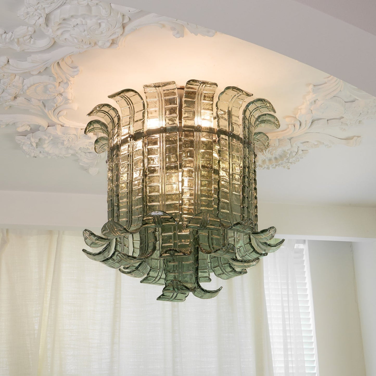 Aurora Ceiling Lamp Murano Glass Petal Vintage