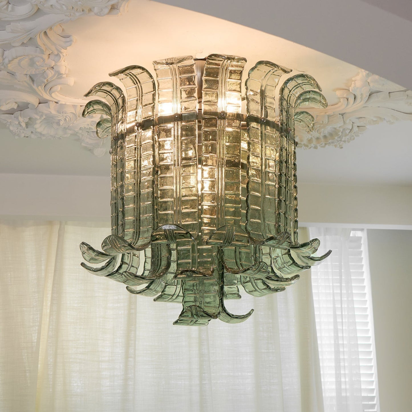 Aurora Ceiling Lamp Murano Glass Petal Vintage