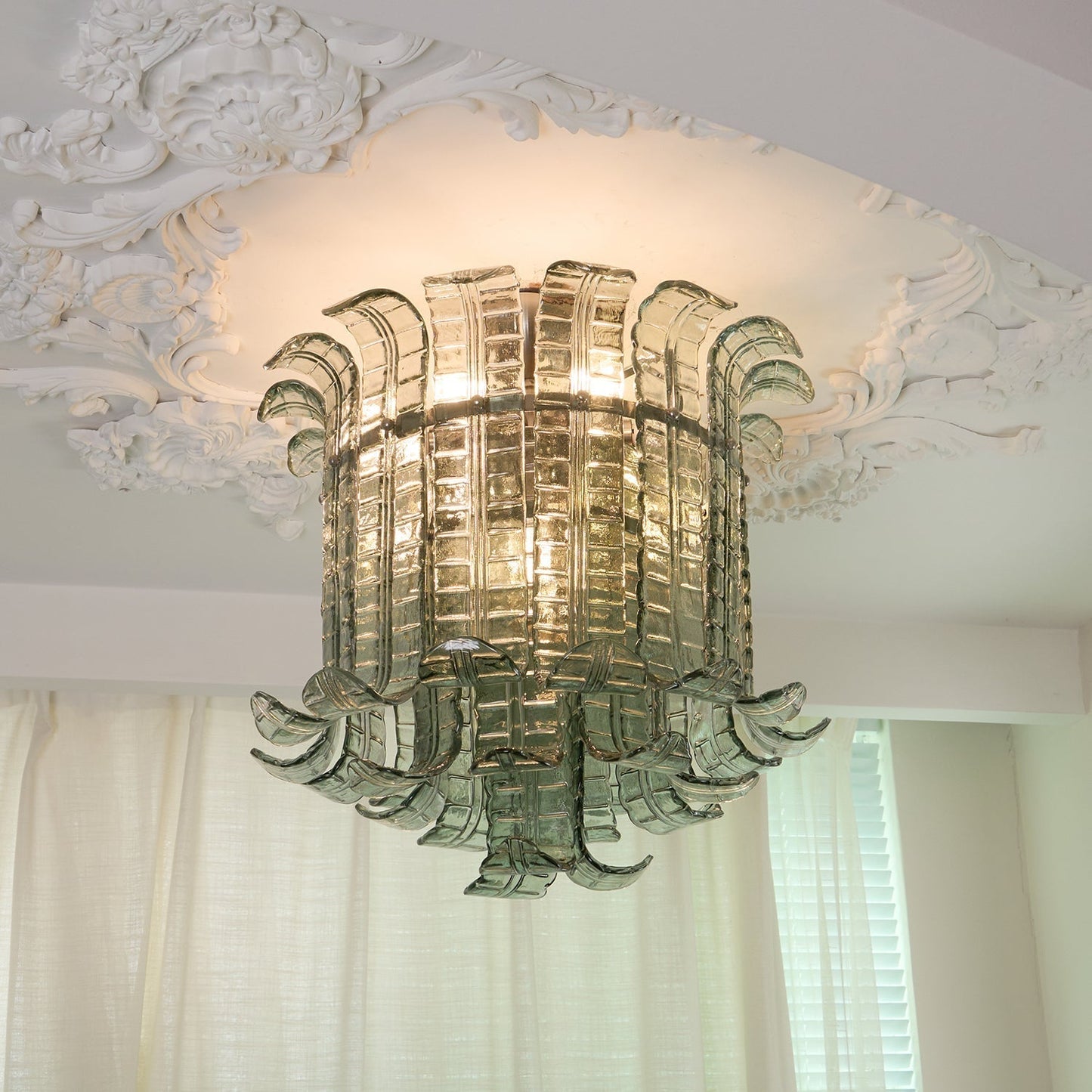 Aurora Ceiling Lamp Murano Glass Petal Vintage