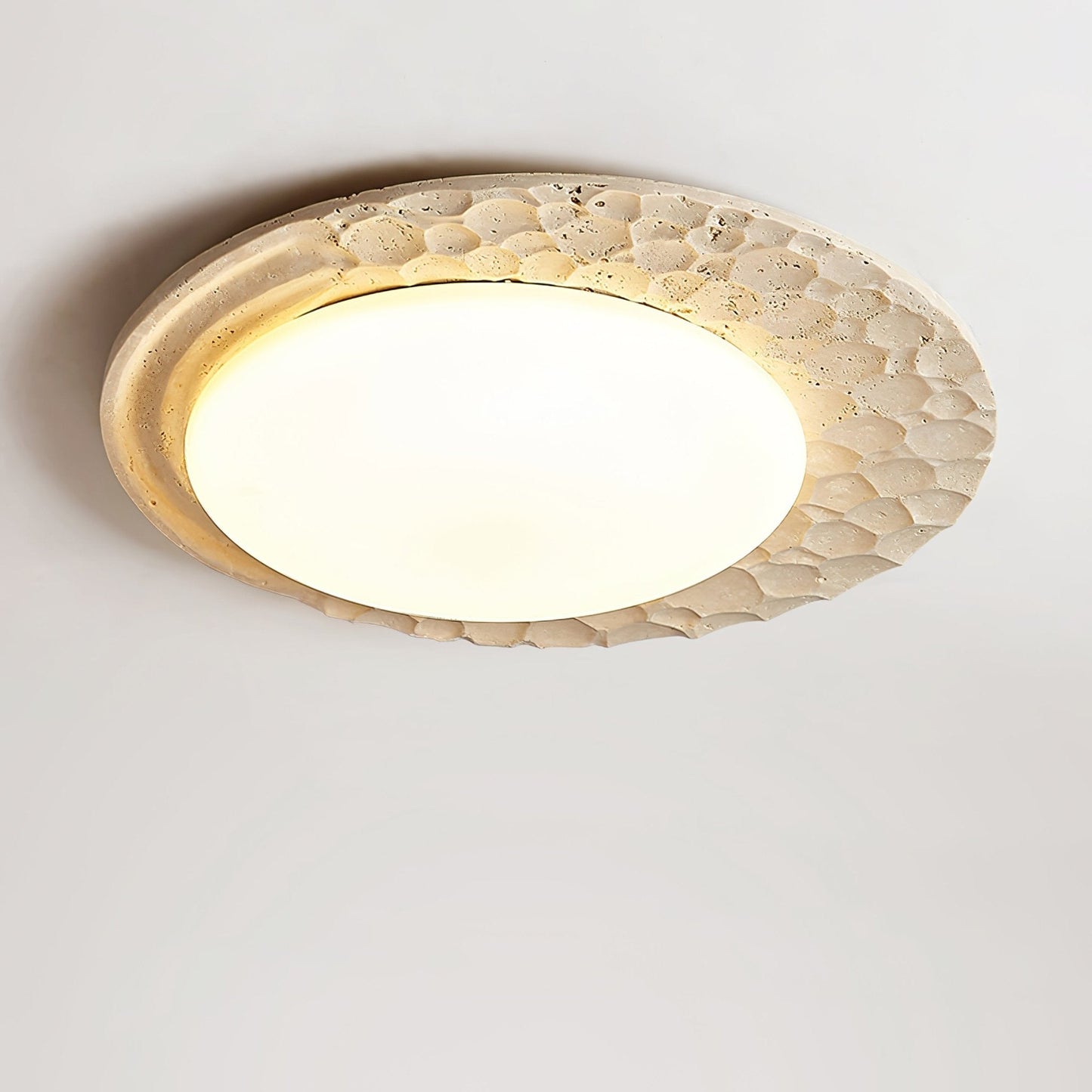Ivsoris Textured Travertine Ceiling Light