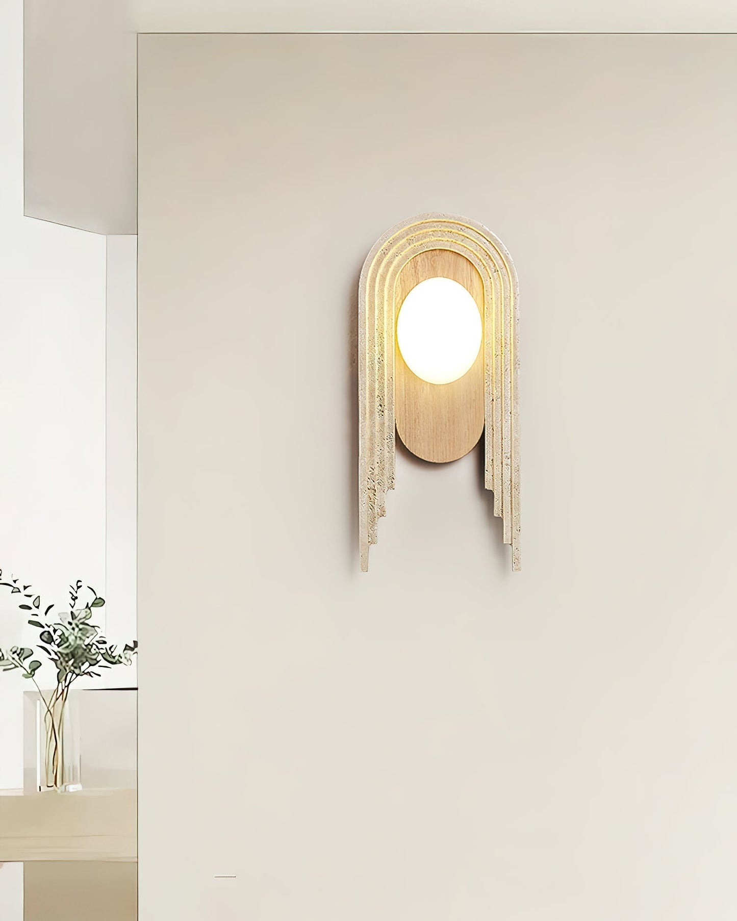 Uloryra Arch-frame Travertine Wall Light