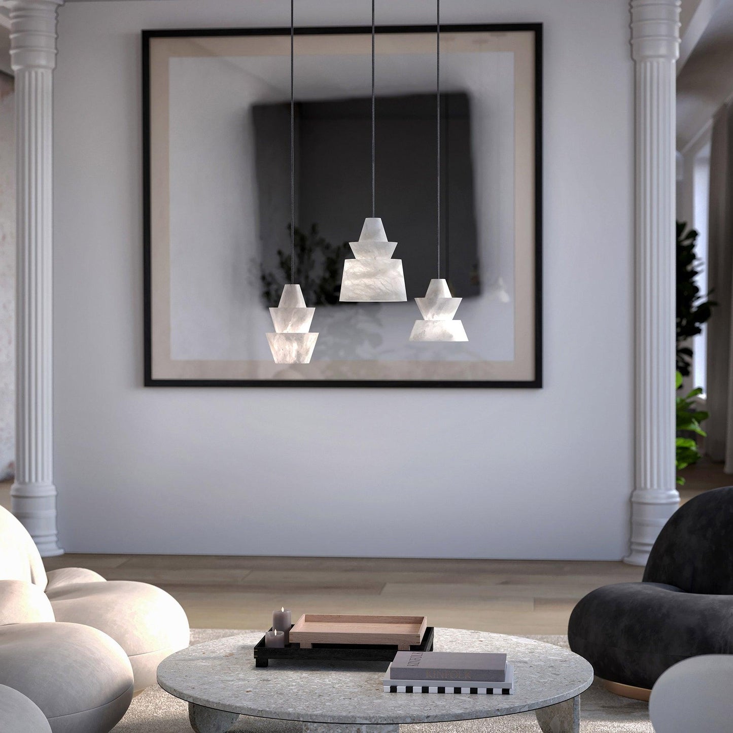 Curineth Minimalist Alabaster Pendant Light