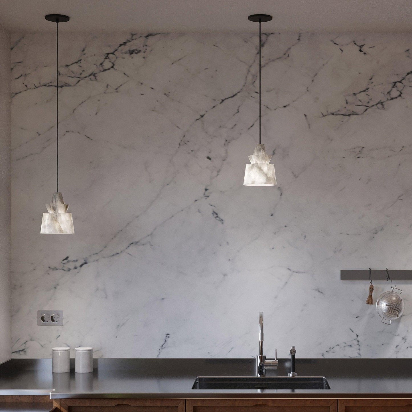 Curineth Minimalist Alabaster Pendant Light