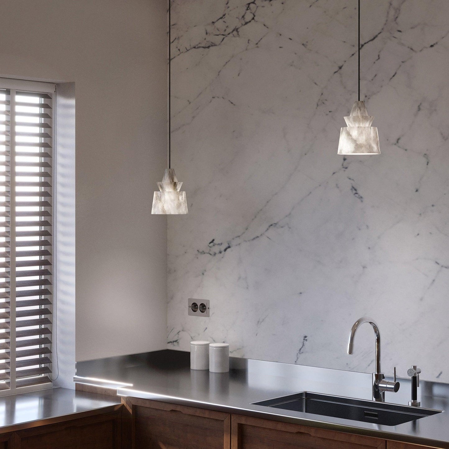 Curineth Minimalist Alabaster Pendant Light