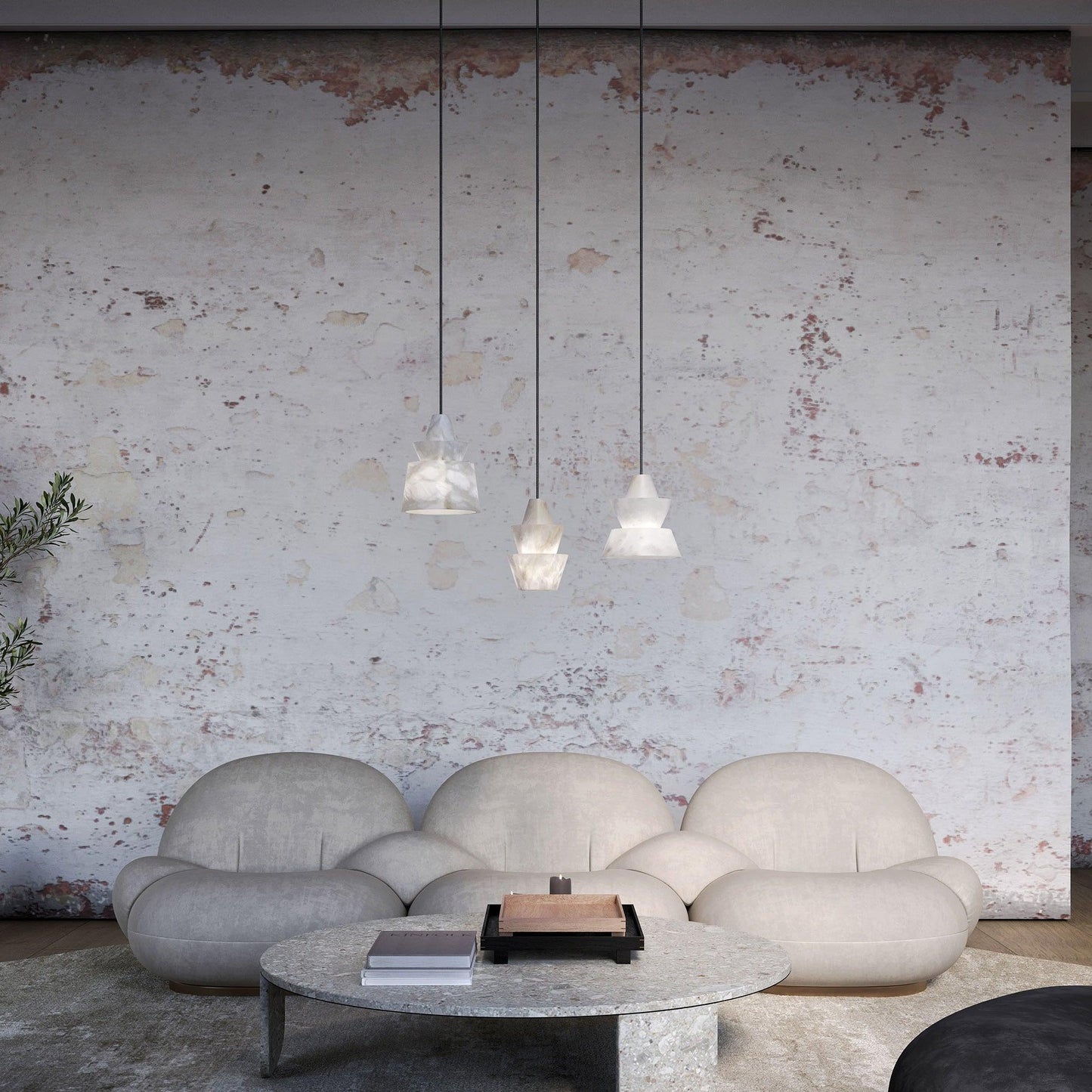 Curineth Minimalist Alabaster Pendant Light