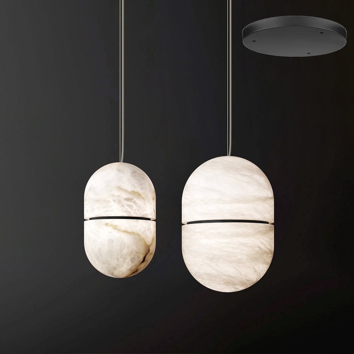 Strata Alabaster Pendant Light Capsule-shaped