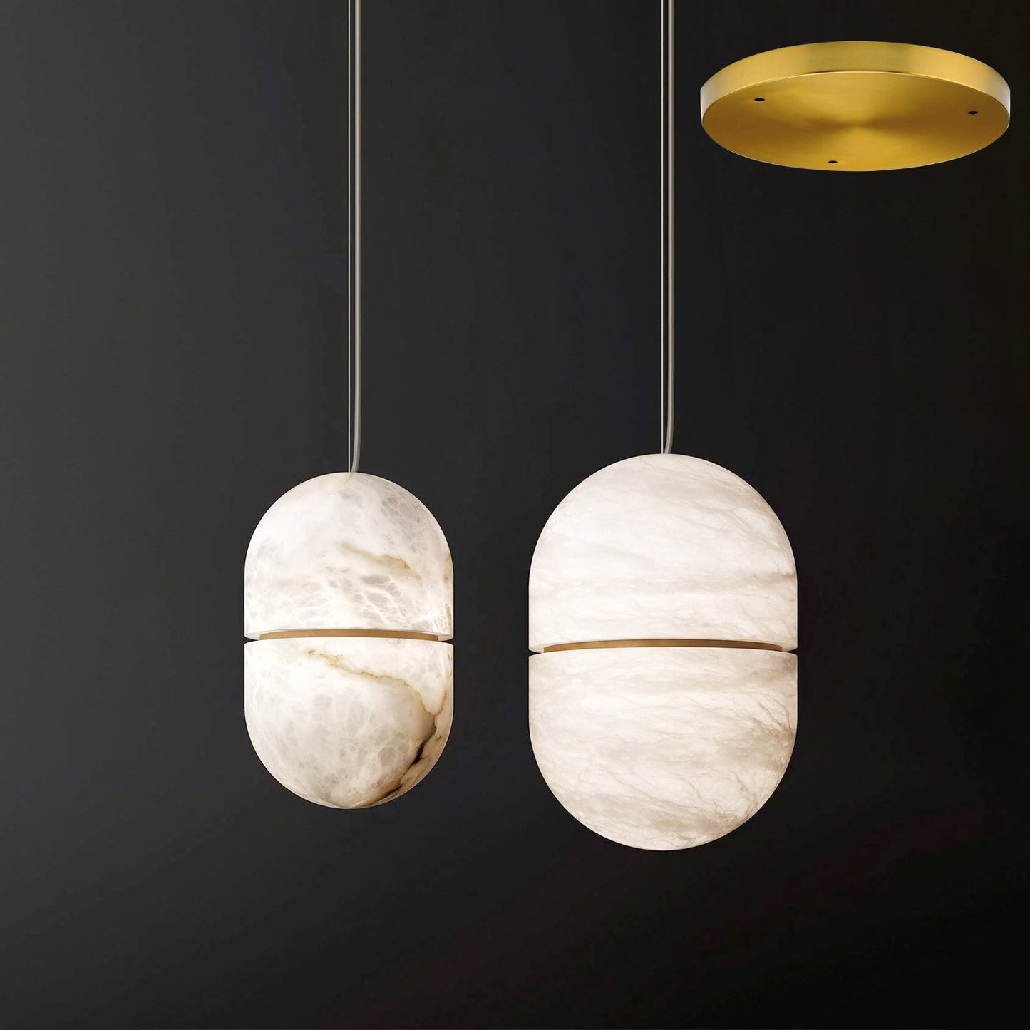 Strata Alabaster Pendant Light Capsule-shaped